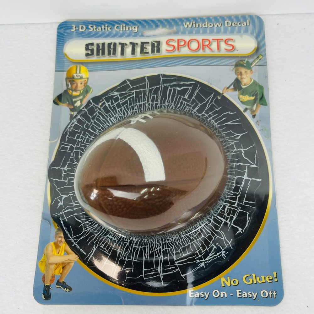 Shatter Sports 3D Football Static Cling Window Decal Car Truck Prank Sticker NEW